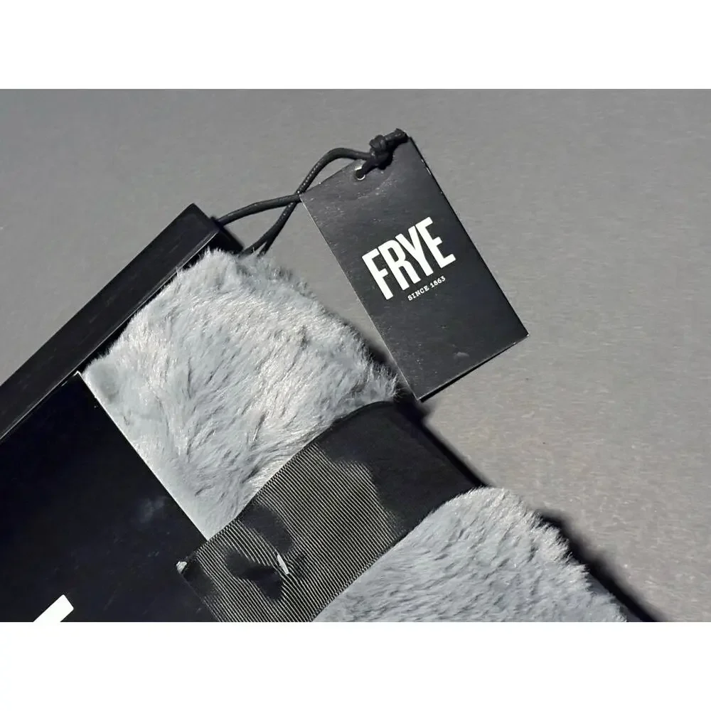 FRYE Faux Fur Throw Blanket 50 x 70” Reversible Grey Gray NWT TEXTURED Bubble